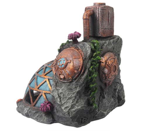Aqua Della Aquariendekoration - Steampunk Basis Action Air - S - 16,2x13,7x14,4 cm
