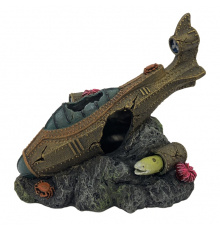 Aqua Della Aquariendekoration - Steampunk versunkenes U-Boot - S - 14,7x8,9x13,3 cm