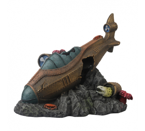 Aqua Della Aquariendekoration - Steampunk versunkenes U-Boot - L - 28,8x17,5x25,8 cm