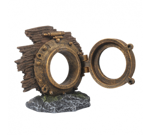 Aqua Della Aquariendekoration - Steampunk Bullauge - S - 9,2x5,3x8,5 cm
