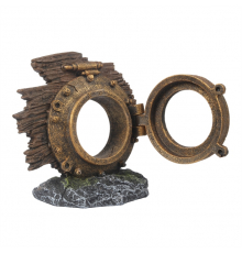 Aqua Della Aquariendekoration - Steampunk Bullauge - S - 9,2x5,3x8,5 cm