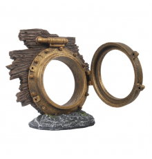 Aqua Della Aquariendekoration - Steampunk Bullauge - L - 15,2x7x15 cm