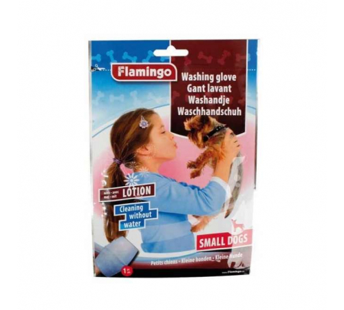 Karlie Flamingo Waschhandschuh mit Lotion für Hunde - Für kleine Hunde
