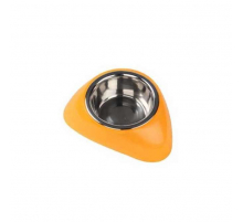 Pawise Edelstahlnapf mit Kunststoffhalter - 450 ml / Orange