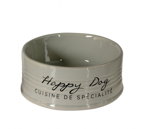 Duvoplus Futternapf Stone Happy Dog - grau - 300ml - Ø10,5cm