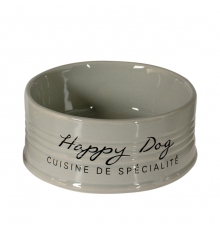 Duvoplus Futternapf Stone Happy Dog - grau - 520ml - Ø14,5cm