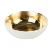 Duvoplus Keramiknapf Stone Organic - weiß/gold - 350ml - 14,5x14,5x5cm