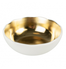 Duvoplus Keramiknapf Stone Organic - weiß/gold - 350ml - 14,5x14,5x5cm