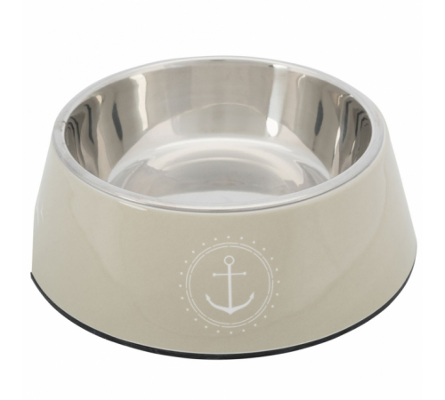 Trixie BE NORDIC Napf aus Melamin und Edelstahl - sand - 0,2 l/ø 14 cm