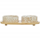 Trixie Napf-Set, Keramik/Bambus - 2 x 0,3 l