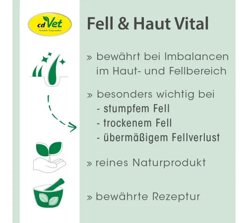 Ergänzungsfuttermittel - cdVet Fell & Haut Vital Hund & Katze 150 g