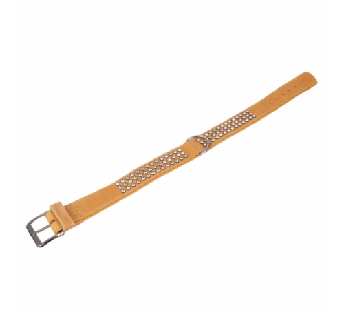 Karlie Buffalo Strass-Halsband - Hellbraun - 3-reihig, 60cm/40mm