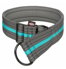 Trixie Fusion Zug-Stopp-Halsband, extra breit - grafit/ozean - 48-58 cm/50 mm