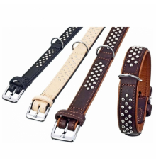 Karlie Rondo Halsband unterlegt mit Rundkopfnieten - Natur - 35mm/57cm