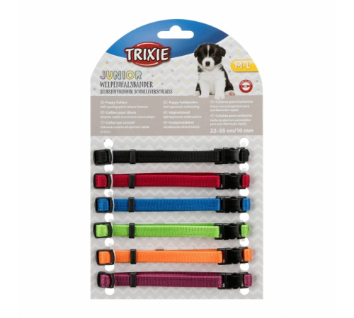 Trixie Welpenhalsbänder - 6er-Set 1 - M-L = 22-35 cm