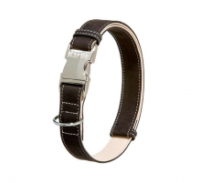 Karlie Buffalo Ultra Halsband - Schwarz/Hellbeige - 25 mm / 45-65 cm