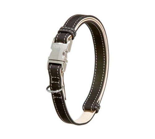 Karlie Buffalo Ultra Halsband - Schwarz/Hellbeige - 25 mm / 45-65 cm