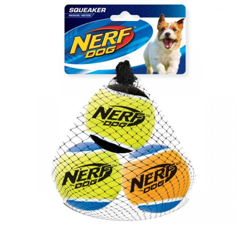 NERF DOG Tennisball mit Quietscher - M / 3er Set