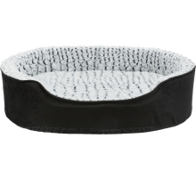 Trixie Vital Bett Lino, oval - schwarz/grau - 110 × 92 cm