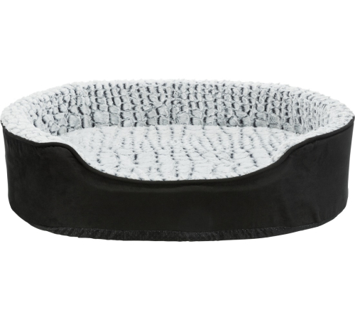 Trixie Vital Bett Lino, oval - schwarz/grau - 110 × 92 cm