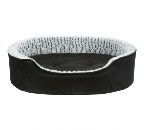 Trixie Vital Bett Lino, oval - schwarz/grau - 110 × 92 cm