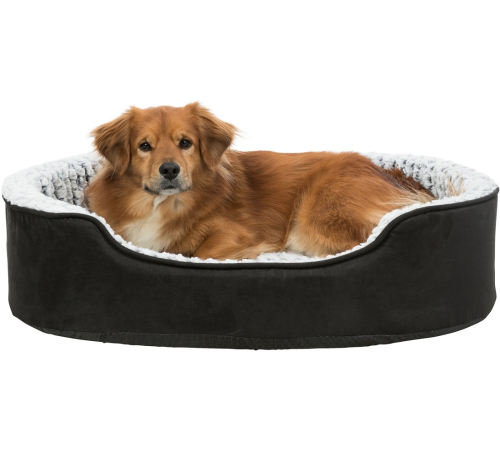Trixie Vital Bett Lino, oval - schwarz/grau - 110 × 92 cm