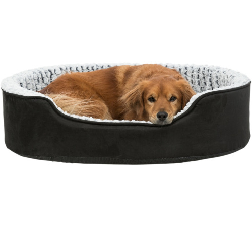 Trixie Vital Bett Lino, oval - schwarz/grau - 110 × 92 cm