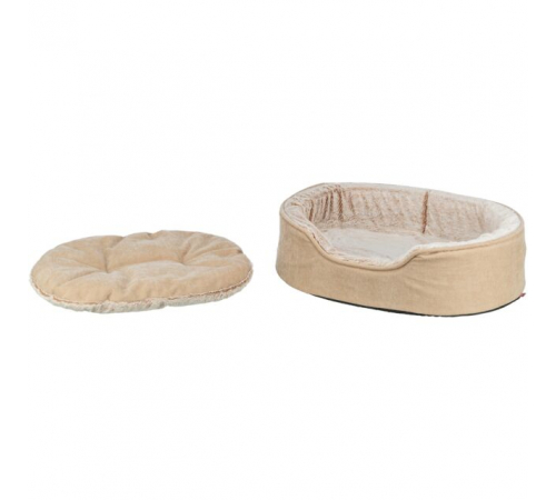 Trixie Vital Bett Lino Soft, oval - beige/creme - 110 × 92 cm