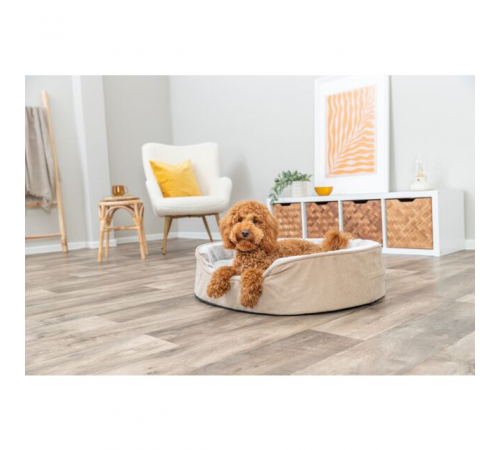 Trixie Vital Bett Lino Soft, oval - beige/creme - 110 × 92 cm