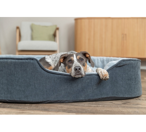 Trixie Vital Bett Lino Soft, oval - grau/hellgrau - 60 × 45 cm