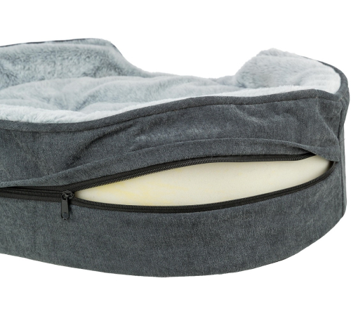 Trixie Vital Bett Lino Soft, oval - grau/hellgrau - 60 × 45 cm