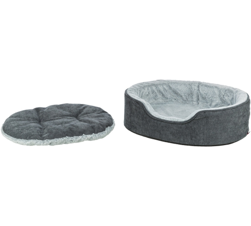 Trixie Vital Bett Lino Soft, oval - grau/hellgrau - 60 × 45 cm