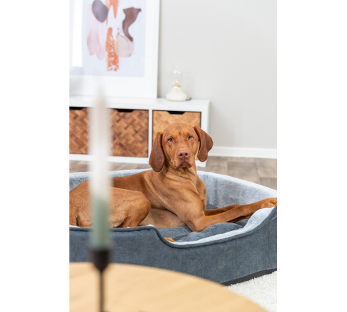 Trixie Vital Bett Lino Soft, oval - grau/hellgrau - 60 × 45 cm