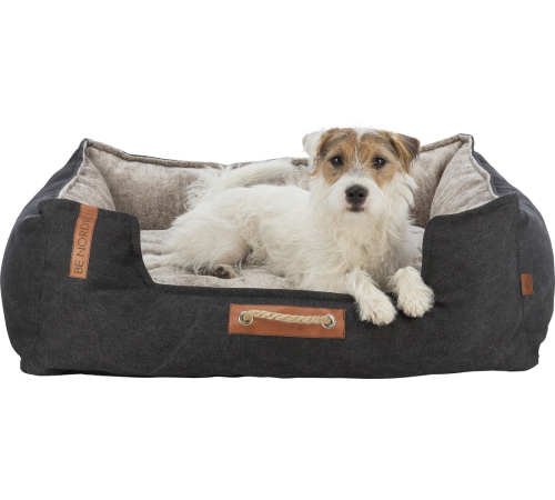 Trixie BE NORDIC Bett Föhr - schwarz/sand - 100 × 80 cm