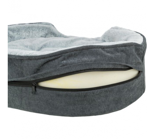 Trixie Vital Bett Lino Soft, oval - grau/hellgrau - 60 × 45 cm
