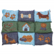 Trixie Patchwork-Decke - blau/grün, 80 x 55 cm