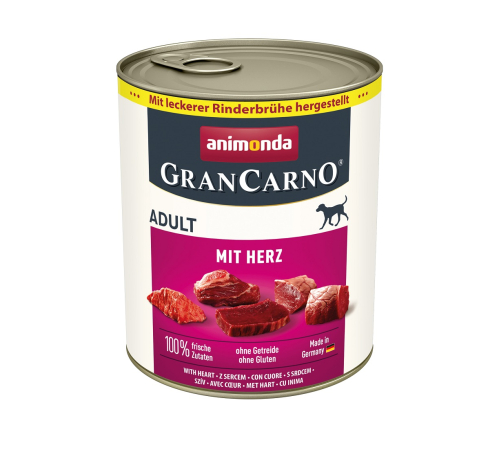 Nassfutter für Hunde – Animonda GranCarno Adult mit Herz 800 g