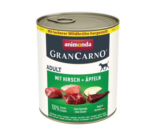 Nassfutter für Hunde – Animonda GranCarno Adult mit Hirsch + Äpfeln 800 g