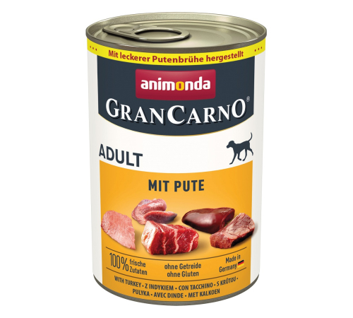 Nassfutter für Hunde – Animonda GranCarno Adult mit Pute 400 g
