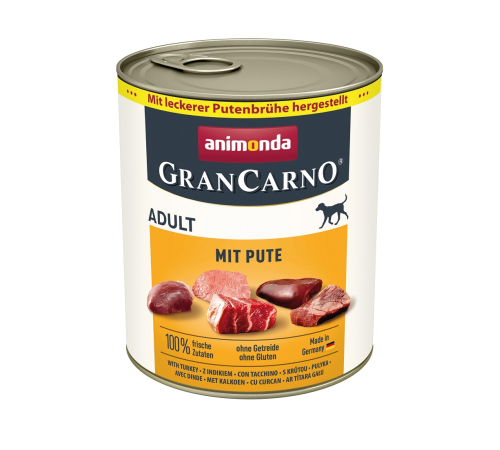Nassfutter für Hunde – Animonda GranCarno Adult mit Pute 800 g