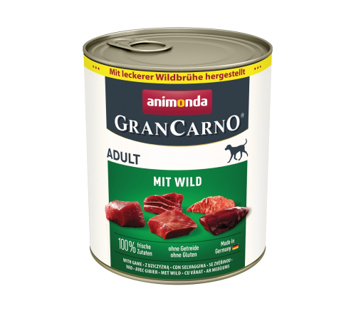 Nassfutter für Hunde – Animonda GranCarno Adult mit Wild 800 g
