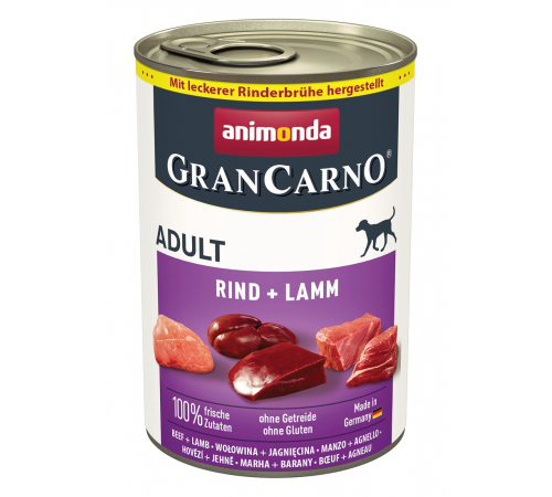 Nassfutter für Hunde – Animonda GranCarno Adult Rind + Lamm 400 g