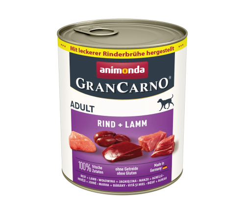 Nassfutter für Hunde – Animonda GranCarno Adult Rind + Lamm 800 g