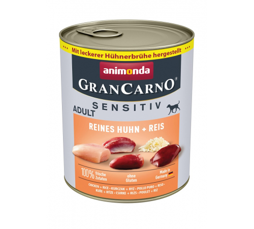Вологий корм для собак – Animonda GranCarno Adult Sensitiv Reines Huhn + Reis 800 g