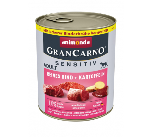 Влажный корм для собак – Animonda GranCarno Adult Sensitiv Reines Rind + Kartoffeln 800 g