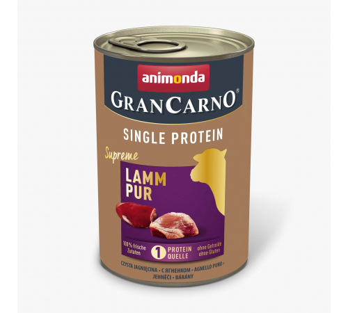 Nassfutter für Hunde – Animonda GranCarno Adult Single Protein Supreme Lamm pur 400 g