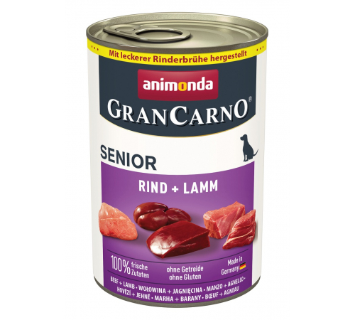 Nassfutter für Hunde – Animonda GranCarno Senior Rind + Lamm 400 g