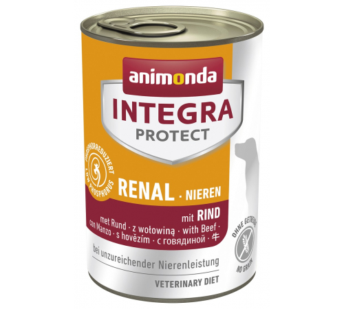 Nassfutter für Hunde – Animonda INTEGRA PROTECT Adult Renal mit Rind 400 g