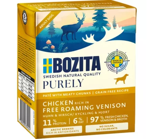 Влажный корм для собак – Bozita Purely Paté mit Huhn & Hirsch 370 g