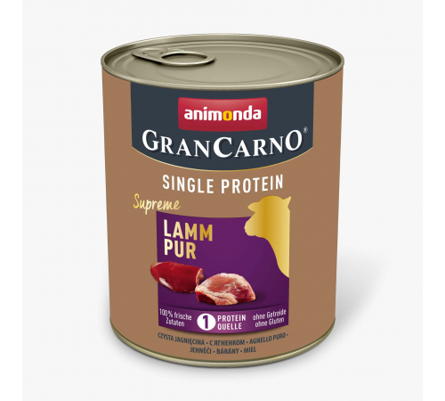 Nassfutter für Hunde – Animonda GranCarno Adult Single Protein Supreme Lamm pur 800 g